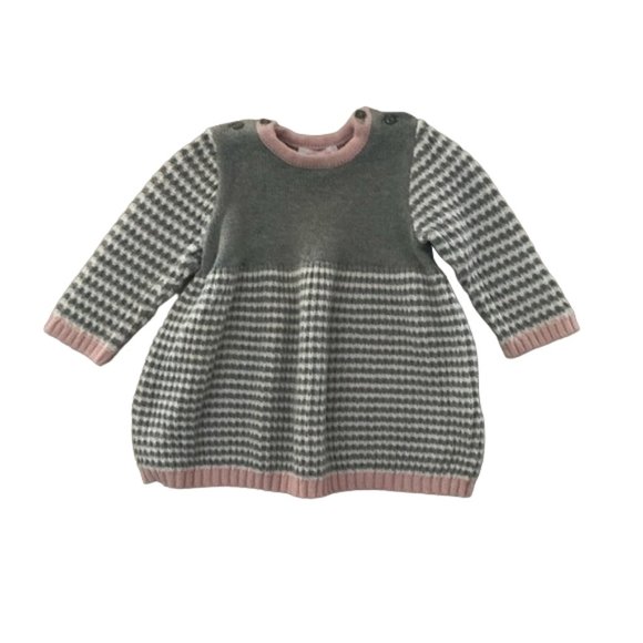 Joe Fresh Stripe Ribbed Knit Sweater Dress 3-6 Months - Picture 2 of 9